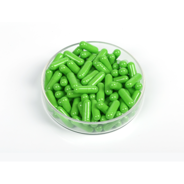Invólucro da cápsula de gelatina verde tamanho 00